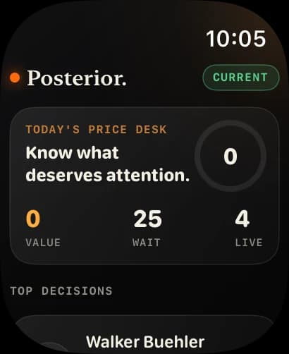 Posterior companion desk running on Apple Watch